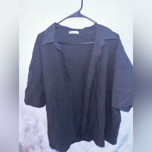 Classic Black Women’s Button Down Shirt